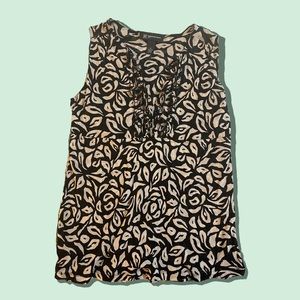 International Concepts black & cream sleeveless blouse